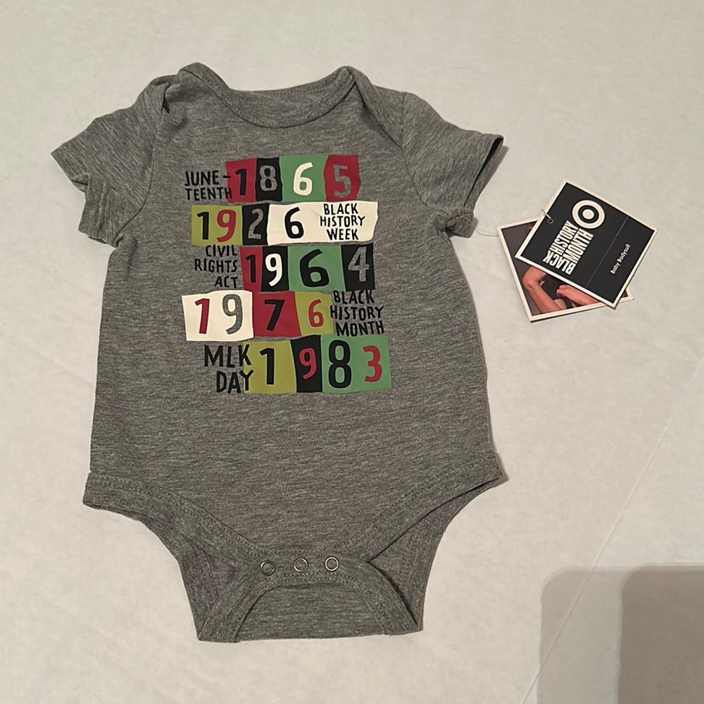 Target Gray and Red Bodysuit with Playful Number Design